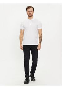 Karl Lagerfeld - KARL LAGERFELD Polo 745000 542200 Biały Regular Fit. Typ kołnierza: polo. Kolor: biały. Materiał: bawełna #3