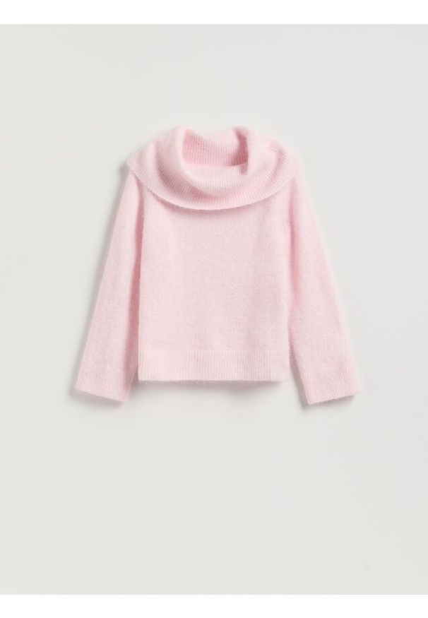 Reserved - Sweter z wełną alpaki - pastelowy róż. Kolor: różowy. Materiał: wełna