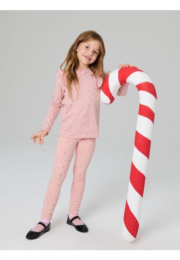 Sinsay - Legginsy - różowy. Kolor: różowy. Długość: długie