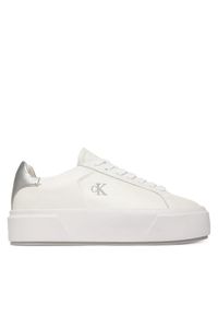 Calvin Klein Sneakersy Flatform Lace Up Lth Met YW0YW01929 Biały. Kolor: biały. Materiał: skóra #1