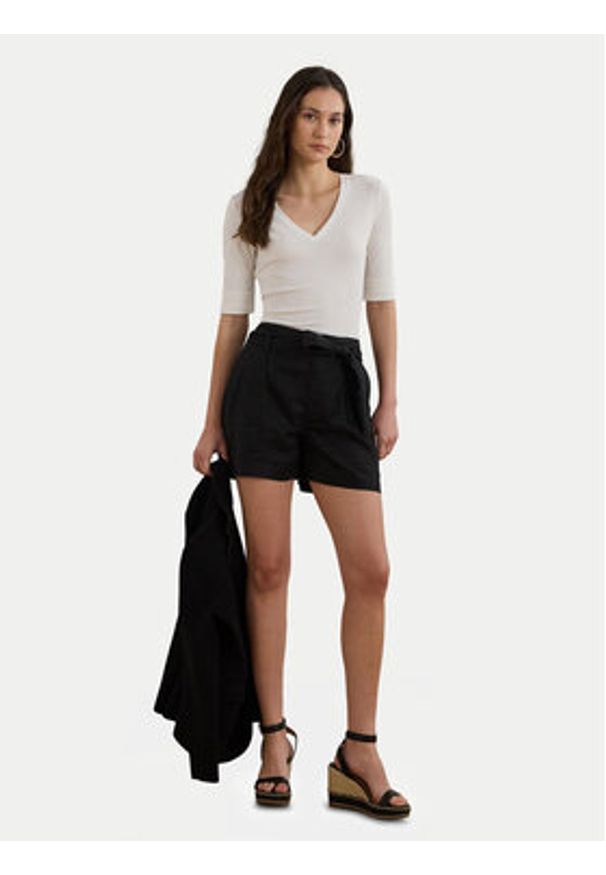 Lauren Ralph Lauren - LAUREN RALPH LAUREN Bluzka 200815843001 Biały Slim Fit. Kolor: biały. Materiał: bawełna
