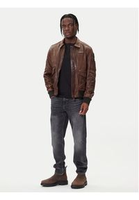 Aeronautica Militare Kurtka skórzana 252PN0963U100839 Brązowy Regular Fit. Kolor: brązowy. Materiał: skóra #6