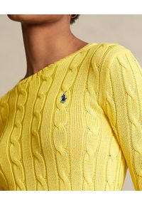 Ralph Lauren - RALPH LAUREN - Żółty sweter. Typ kołnierza: polo. Kolor: żółty. Materiał: bawełna. Długość: długie #5