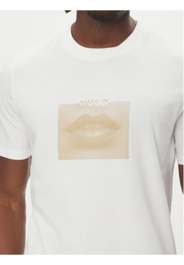 Hugo - HUGO T-Shirt Deterni 50544496 Biały Regular Fit. Kolor: biały. Materiał: bawełna