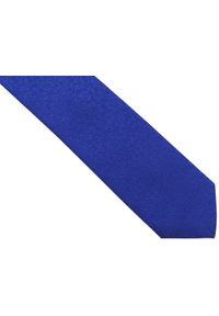 Adam Collection - Chabrowy krawat męski w delikatny florystyczny wzór D298. Kolor: niebieski. Materiał: mikrofibra, tkanina #1