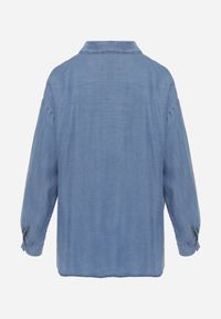 Renee - Niebieska Denimowa Koszula z Bawełną i Kieszonką Worimi. Okazja: na co dzień. Kolor: niebieski. Materiał: bawełna. Sezon: wiosna. Styl: casual #7