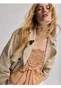 Reserved - Krótki top z modalem - brzoskwiniowy. Kolor: pomarańczowy. Materiał: tkanina. Długość: krótkie #1