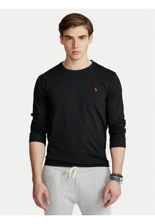 Polo Ralph Lauren Longsleeve Classics 710671468001 Czarny Custom Slim Fit. Typ kołnierza: polo. Kolor: czarny. Materiał: bawełna. Długość rękawa: długi rękaw