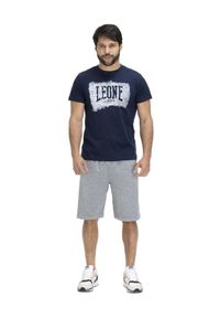 LEONE 1947 APPAREL - T-shirt męski w kolorze indygo. Kolor: niebieski. Materiał: tkanina. Sport: fitness