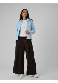 4f - 4F Kurtka przejściowa damska - niebieska S. Kolor: niebieski. Materiał: skóra, materiał #2