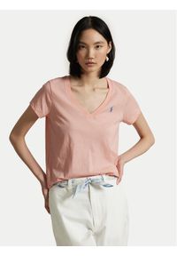 Polo Ralph Lauren T-Shirt 211902403008 Różowy Straight Fit. Typ kołnierza: polo. Kolor: różowy. Materiał: bawełna