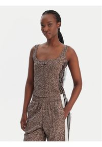 Adidas - adidas Top KD8822 Beżowy Slim Fit. Kolor: beżowy. Materiał: syntetyk #1