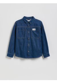Reserved - Jeansowa koszula - granatowy. Kolor: niebieski. Materiał: jeans #1