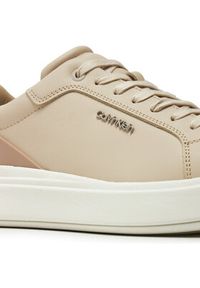 Calvin Klein Sneakersy Low Top Lace Up W/ Stripe HM0HM01494 Beżowy. Kolor: beżowy. Materiał: skóra #5