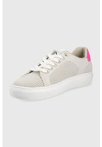 Calvin Klein Jeans tenisówki YW0YW00507.ACF damskie kolor beżowy. Nosek buta: okrągły. Zapięcie: sznurówki. Kolor: beżowy. Materiał: guma #4