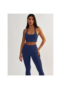 BESHAPED - Stanik Fitness BeShaped Gym Queen Bezszwowy. Kolor: niebieski. Materiał: nylon. Sport: fitness