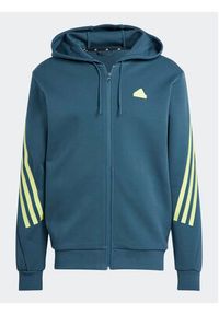 Adidas - adidas Bluza Future Icons 3-Stripes Full-Zip Hoodie IJ8878 Turkusowy Regular Fit. Kolor: turkusowy. Materiał: bawełna #12