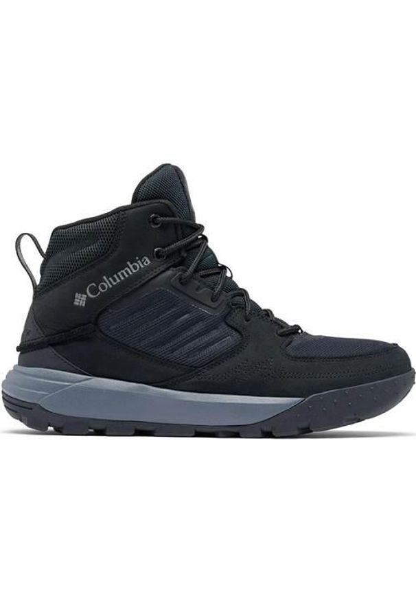columbia - Buty do chodzenia męskie Columbia Portlander. Wysokość cholewki: za kostkę. Zapięcie: sznurówki. Kolor: czarny. Materiał: materiał. Szerokość cholewki: normalna. Sport: turystyka piesza