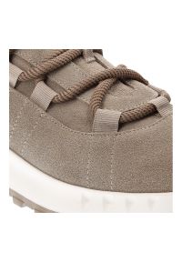 Artiker - Beżowe Sneakersy Atiker Modne Obuwie Damskie. Okazja: na spacer, na co dzień. Zapięcie: sznurówki. Kolor: beżowy. Materiał: zamsz, jeans. Szerokość cholewki: normalna. Sport: turystyka piesza #7