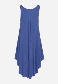 Born2be - Granatowa Rozkloszowana Sukienka z Bawełny Tesaxelle. Okazja: na co dzień, na spotkanie biznesowe. Kolor: niebieski. Materiał: bawełna. Typ sukienki: proste. Styl: biznesowy, casual, elegancki #4