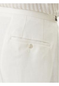 BOSS Spodnie materiałowe H-Perino 50563231 Biały Relaxed Fit. Kolor: biały. Materiał: len #4