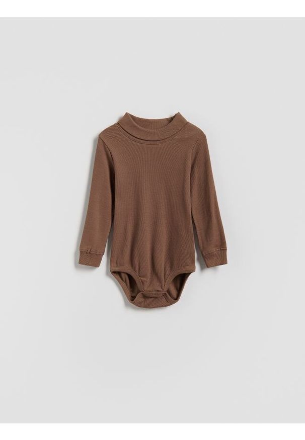 Reserved - Bawełniane body - brązowy. Kolor: brązowy. Materiał: bawełna