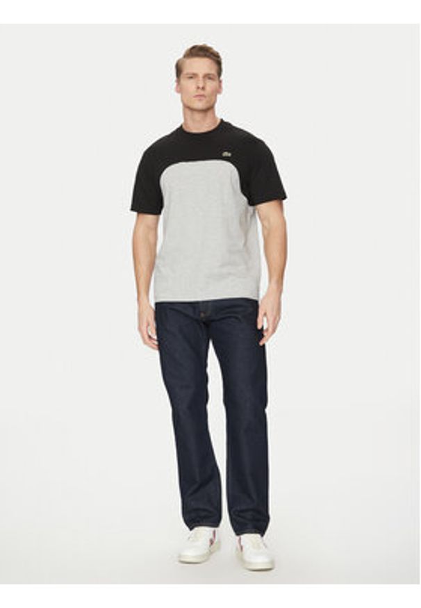 Lacoste T-Shirt TH9551 Szary Classic Fit. Kolor: szary. Materiał: bawełna