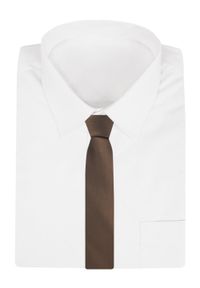Krawat Męski - Angelo di Monti - Brąz. Kolor: brązowy, beżowy, wielokolorowy. Materiał: tkanina. Styl: elegancki, wizytowy #3