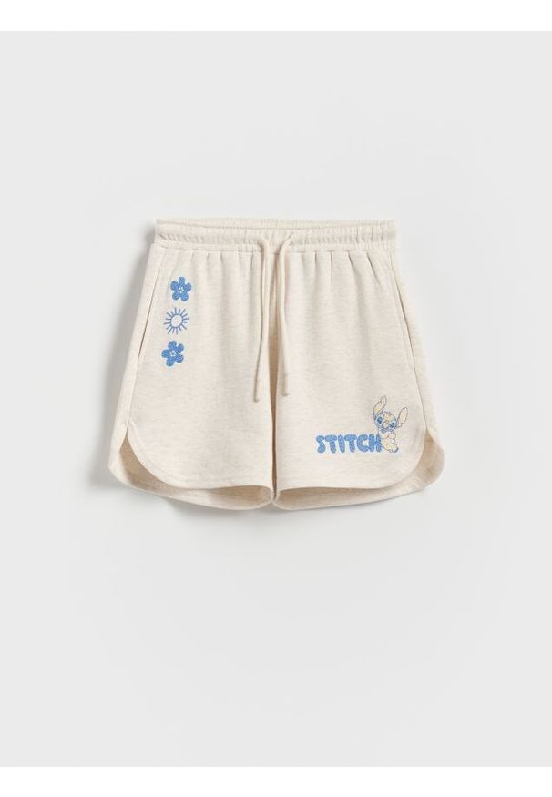 Reserved - Szorty Lilo i Stitch - beżowy. Kolor: beżowy. Materiał: bawełna