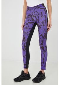 LABELLAMAFIA - LaBellaMafia legginsy damskie kolor fioletowy wzorzyste. Kolor: fioletowy. Materiał: dzianina #1