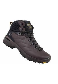 Buty trekkingowe męskie Grisport Grigio Dakar Trekking 2.0. Wysokość cholewki: za kostkę. Zapięcie: sznurówki. Kolor: brązowy. Materiał: skóra, tkanina, guma. Szerokość cholewki: normalna. Sport: turystyka piesza