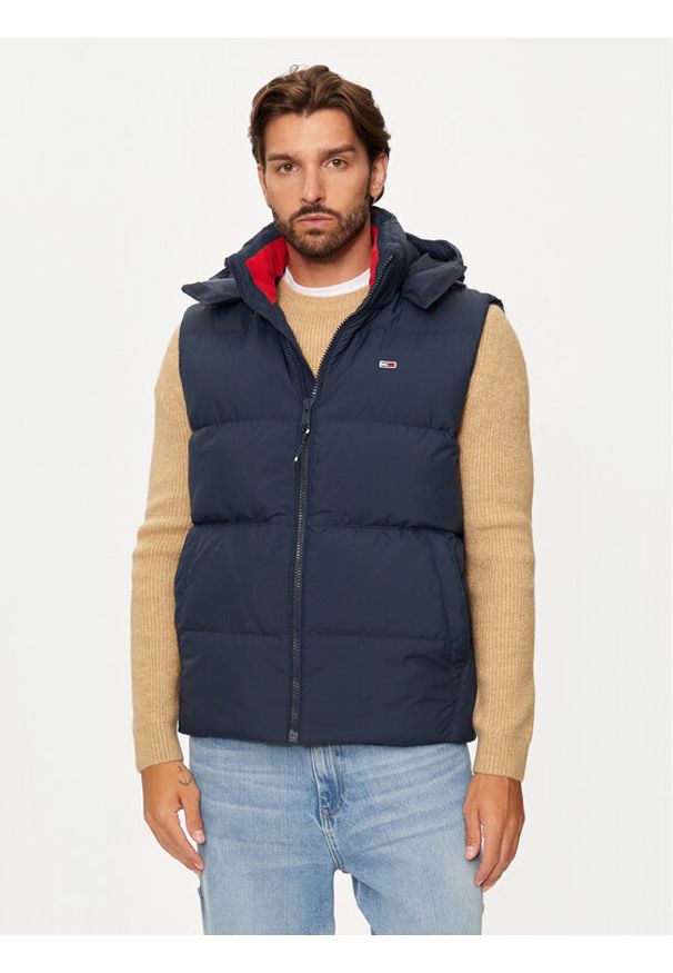 Tommy Jeans Bezrękawnik Essential DM0DM20465 Granatowy Regular Fit. Kolor: niebieski. Materiał: syntetyk. Długość rękawa: bez rękawów