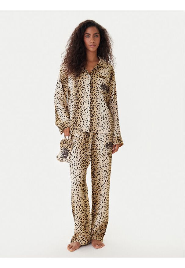 Juicy Couture Piżama JCLPJ225504 Beżowy Relaxed Fit. Kolor: beżowy. Materiał: syntetyk