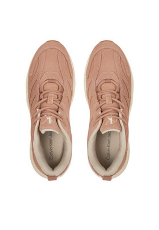 Calvin Klein Jeans Sneakersy Retro Tennis Low Mg Mix Media Wn YW0YW01639 Różowy. Kolor: różowy. Materiał: skóra, zamsz