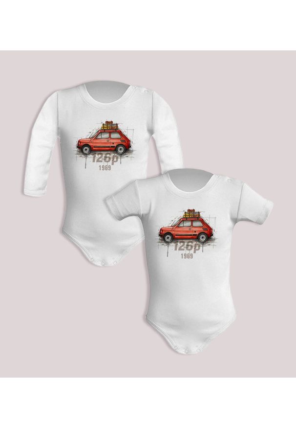 nikiniki - Fiat 126p — body (Rozmiar: 6M; Długość rękawa: krótki; Kolor nadruku: zielony; Rodzaj nadruku: Fiat 126P). Kolor: zielony. Materiał: bawełna. Wzór: nadruk