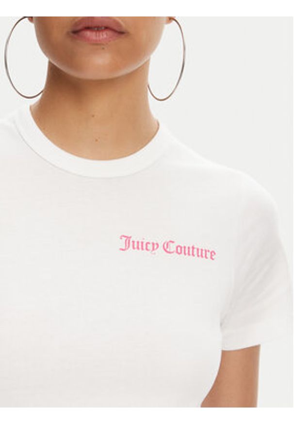 Juicy Couture T-Shirt La Beach JCWCT125319 Biały Regular Fit. Kolor: biały. Materiał: bawełna
