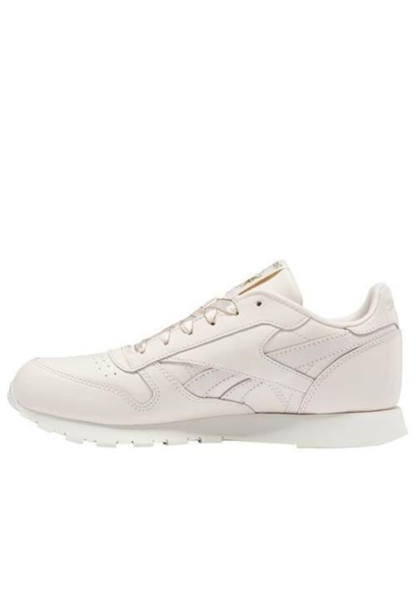 Buty do chodzenia dla dzieci Reebok Classic Leather. Zapięcie: sznurówki. Kolor: beżowy. Materiał: guma, materiał, tkanina, syntetyk. Szerokość cholewki: normalna. Model: Reebok Classic. Sport: turystyka piesza