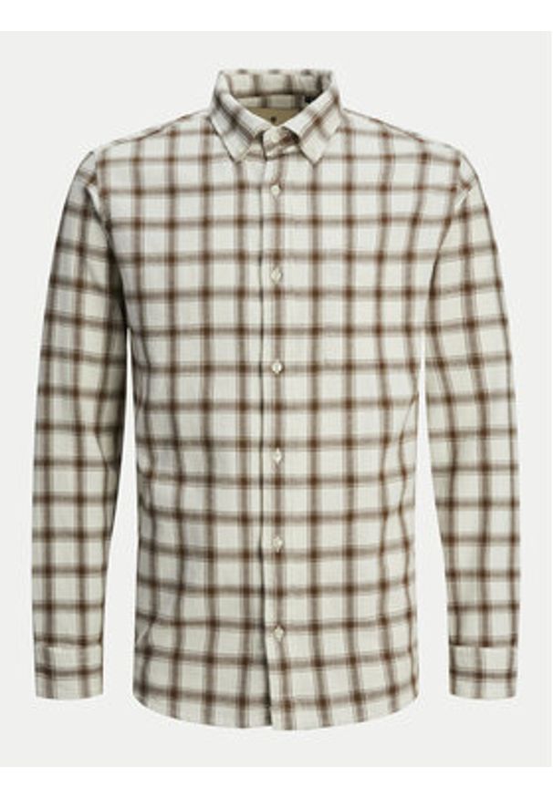 Jack & Jones Koszula Blubrook 12260710 Beżowy Comfort Fit. Kolor: beżowy. Materiał: bawełna