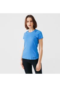 KALENJI - Koszulka do biegania damska Kalenji Run Dry+. Kolor: wielokolorowy, zielony, niebieski. Materiał: materiał, poliester, elastan. Sport: bieganie