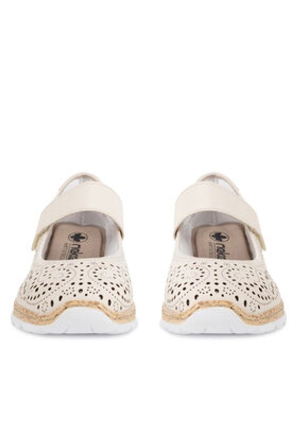 Rieker Baleriny N4299-60 Beżowy. Kolor: beżowy. Materiał: syntetyk, materiał