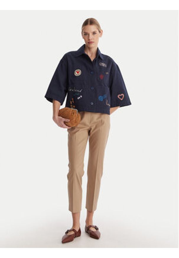 Weekend Max Mara Spodnie materiałowe Vite 2615131031 Beżowy Slim Fit. Kolor: beżowy. Materiał: bawełna