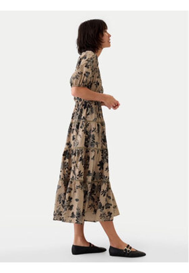 GAP - Gap Sukienka codzienna 517740 Khaki Regular Fit. Okazja: na co dzień. Kolor: brązowy. Materiał: bawełna. Typ sukienki: proste. Styl: casual