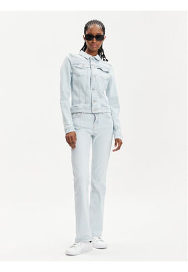 Tommy Jeans Kurtka jeansowa Vivianne DW0DW17659 Błękitny Slim Fit. Kolor: niebieski. Materiał: bawełna