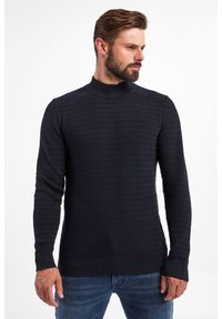 Sweter męski z półgolfem JOOP!. Materiał: bawełna, prążkowany. Długość rękawa: długi rękaw. Długość: długie. Wzór: ze splotem