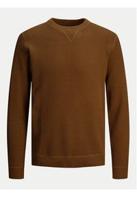 Jack & Jones Sweter 12264668 Brązowy Regular Fit. Kolor: brązowy. Materiał: bawełna #8