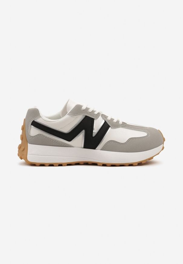 Renee - Szare Sneakersy z Przeszyciami i Ozdobnym Bieżnikiem Weonessa. Okazja: na co dzień. Kolor: szary. Materiał: jeans. Szerokość cholewki: normalna
