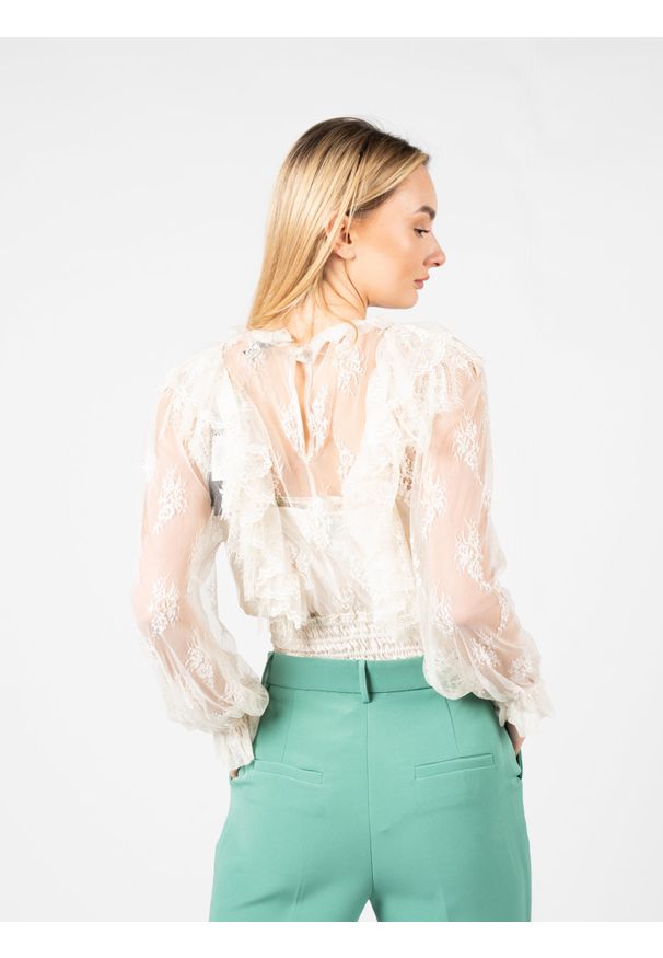Pinko Bluzka "Berceto 1" | 1G17BV-A Y7T5 | Kobieta | Ecru. Okazja: na co dzień. Materiał: poliamid, wiskoza. Styl: klasyczny, casual