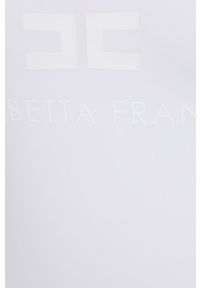 Elisabetta Franchi strój kąpielowy kolor biały miękka miseczka. Kolor: biały. Materiał: dzianina. Wzór: nadruk
