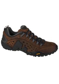 Merrell Intercept, męskie buty trekkingowe, Brązowe. Kolor: wielokolorowy. Materiał: nubuk