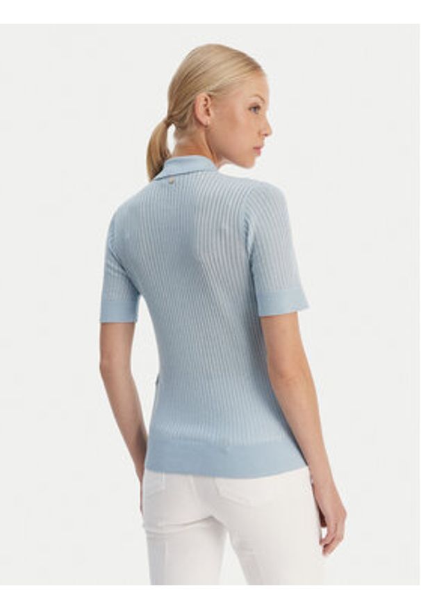 Liu Jo Polo WA6285 MS46J Błękitny Slim Fit. Typ kołnierza: polo. Kolor: niebieski. Materiał: wiskoza